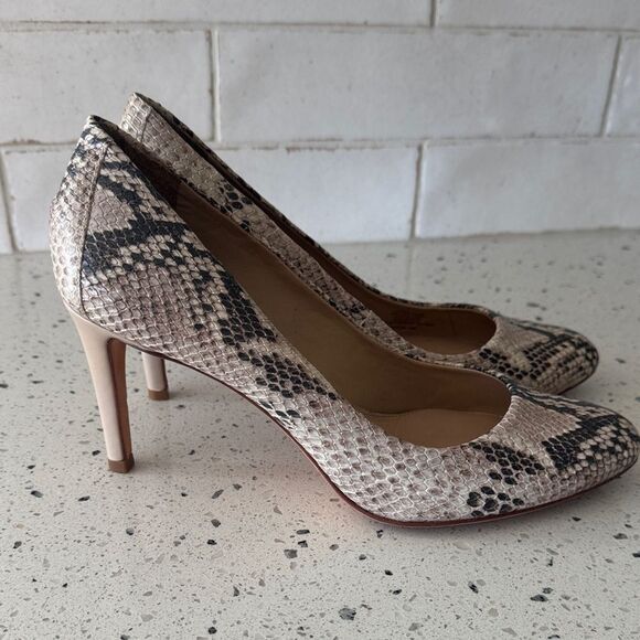 Antonio Melani Paton Leather Elegant Snake Print Stilettos Pumps Heels Size 10M - Picture 1 of 12